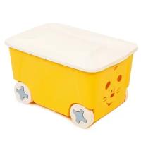 Ящики для игрушек Plastic Centre Детский ящик для игрушек COOL на колесах 50 литров, цвет жёлтый