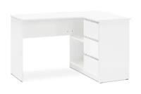 Стол письменный угловой Миф Челси белый глянец / белый 130х90.4х76.8 см