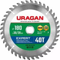 Uragan expert 180х30/20 мм 40т, диск пильный по дереву