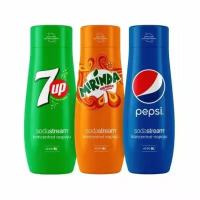 Сироп-концентрат SodaStream Pepsi+7up+Mirinda 440 мл 3 шт