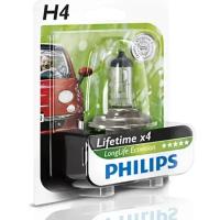 Лампа галогенная Philips H4 LongLife EcoVision 12V 60/55W, 1шт, 12342LLECOB1