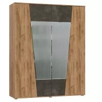 Шкаф 4х ств с зеркалом Соренто, 1800х546х2236, Дуб крафт/Бетон темный 7732978