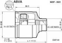 Шрус внутренний левый 25x40x24 kia sportage Asva MZIP5021