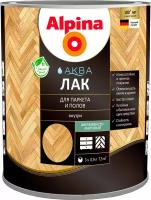 Лак для паркета и полов Alpina Аква прозрачный шелковисто-матовый 0,9 л