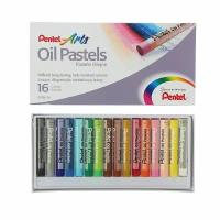 Pentel Пастель масляная, 16 цветов, Pentel, 8/60мм, в картоне