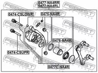 Поршень суппорта торм. Re Mitsubishi Lancer CS 00-, 0476NA4R FEBEST 0476-NA4R