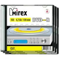 Оптический диск DVD-R 4.7 Гб Mirex тонкий/слим/ по 5 шт