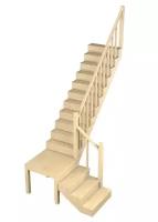 Деревянная межэтажная лестница ЛЕС-08, Сосна с подступенкой
