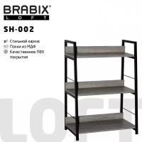 Стеллаж на металлокаркасе BRABIX LOFT SH-002 600х350х845 мм дуб антик 641232 (1)