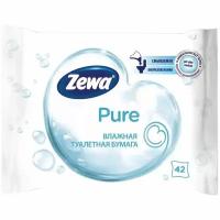 Влажная туалетная бумага Zewa Pure белая 42 лист