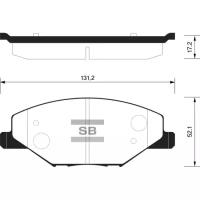 Колодки тормозные передние Sangsin Brake для VW Polo Sedan 2010-> / SKODA Rapid 2014->, SP1595, 4 шт