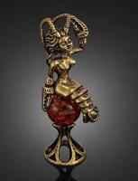 Сувенирная фигурка Рак из латуни и натурального балтийского янтаря