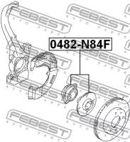 Ступица передняя, 0482N84F FEBEST 0482-N84F