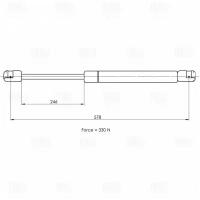 Упор газовый (амортизатор) капота TRIALLI GS 0908