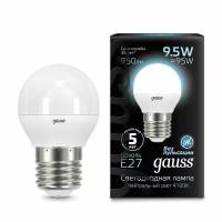 Лампа Gauss Шар 9.5W 950lm 4100K E27 LED