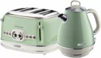 Кухонный набор с чайником и тостером Ariete ARPK21 Retro Style, Green