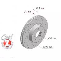 ZIMMERMANN 530.2457.52 (26300AE050 / 26300AE070 / 26300AE071) диск тормозной sport перед. 277x24 / 57-5x100  Subaru (Комплект 2 штуки)