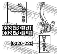 Рычаг L Honda CR-V RD1/RD2 97-01, 0324RD1LH FEBEST 0324-RD1LH