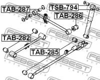С/блок задней поперечной тяги, TAB285 FEBEST TAB-285