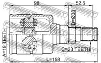 Ремкомплект шруса Toyota Yaris 99-05, 01111SZFE FEBEST 0111-1SZFE