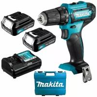 Дрель-шуруповерт Makita DF333DWYE, Сменный аккумулятор, 12 В, 30 Нм, 2 АКБ