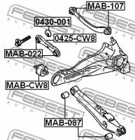 тяга задн.поперечн.нижн. Mitsubishi Outlander CW, 0425CW8 FEBEST 0425-CW8