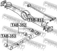 сайлентблок задн.продольн.тяги Toyota Passo KGC15 4WD 04-10, TAB353 FEBEST TAB-353