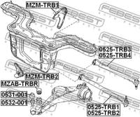 тяга задн.R Mazda Tribute EP 2001, 0525TRB4 FEBEST 0525-TRB4