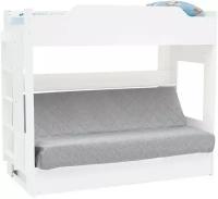 Кровать двухъярусная с диван-кроватью Боннель Боровичи цвет белый, с чехлом