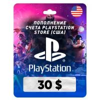 Пополнение счета PlayStation Store на 30 USD ($) / Код активации Доллары / Подарочная карта Плейстейшен Стор / Gift Card (США)