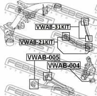 К-т сайленблоков зад.подвески AUDI Q7 2006-, VWAB31KIT FEBEST VWAB-31KIT