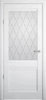 Межкомнатная дверь (дверное полотно) Albero Рим Винил / Белый / Стекло мателюкс 