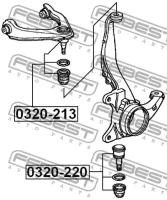 опора шаров.передн.верхн.рычага Honda CR-V RD1/RD, 0320213 FEBEST 0320-213