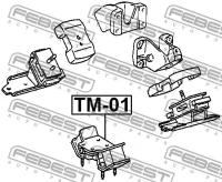 Подушка двигателя задняя (TOYOTA MARK 2 / CHASER / CRESTA GX90 1992-1996), TM01 FEBEST TM-01