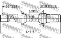 Полуось правая 26x415x28, 0512BL16AT FEBEST 0512-BL16AT