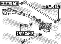 Сайленблок задней поперечной тяги, HAB118 FEBEST HAB-118