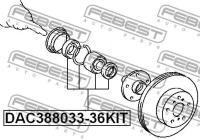 Подшипник ступичный передний (38x80x33x36) ремкомплект (TOYOTA CALDINA ST215 / CT216 4WD 1997-2002), DAC38803336KIT FEBEST DAC388033-36KIT