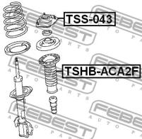 опора передн.амортиз. Toyota RAV4 ACA2 2000-2005, TSS043 FEBEST TSS-043