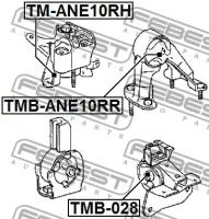 Подушка двигателя правая (гидравлическая), TMANE10RH FEBEST TM-ANE10RH