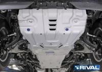 RIVAL K333.9516.1 Защита радиатора, картера двигатея, КПП и раздаточной коробки Lexus, Toyota G x, Land Cruiser Prado крепеж в компекте аюминий 4 мм серый Rival RIVAL K333.9516.1