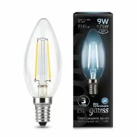 Лампа Gauss Filament Свеча 9W 710lm 4100К Е14 LED