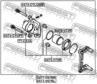 Суппорт тормозной задний левый, 0477V97RL FEBEST 0477-V97RL