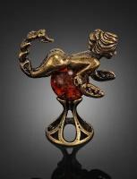 Скорпион. Фигурка из серии Знаки Зодиака из латуни и янтаря