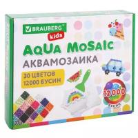 Аквамозаика 30 цветов 12000 бусин, с трафаретами, инструментами, BRAUBERG KIDS, 664917 (1)