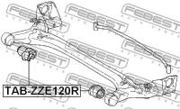 сайленблок задн.балки Toyota Corolla (UKP) ZZE121, TABZZE120R FEBEST TAB-ZZE120R