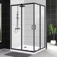 BelBagno Душевой уголок BelBagno Uno -195 AH 2 120/90 C Nero профиль черный, стекло прозрачное