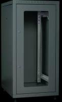 IEK ITK Шкаф LINEA E 24U 600х800мм двери 2шт стеклянные и металлические черный LE05-24U68-GM