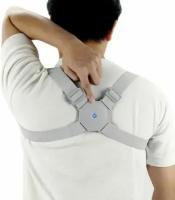 Электронный корректор осанки ортопедический / умный универсальный тренажер для спины от сутулости / смарт корсет для позвоночника при остеохондрозе