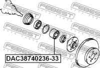 Подшипник ступ.передн. Toyota Carina E AT190/ST19, DAC3874023633 FEBEST DAC38740236-33