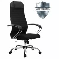 Кресло офисное Метта К-27 хром ткань сиденье и спинка мягкие черное 532456 (1)